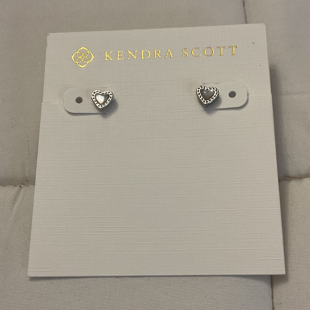 Kendra Scott Silver Heart Earrings